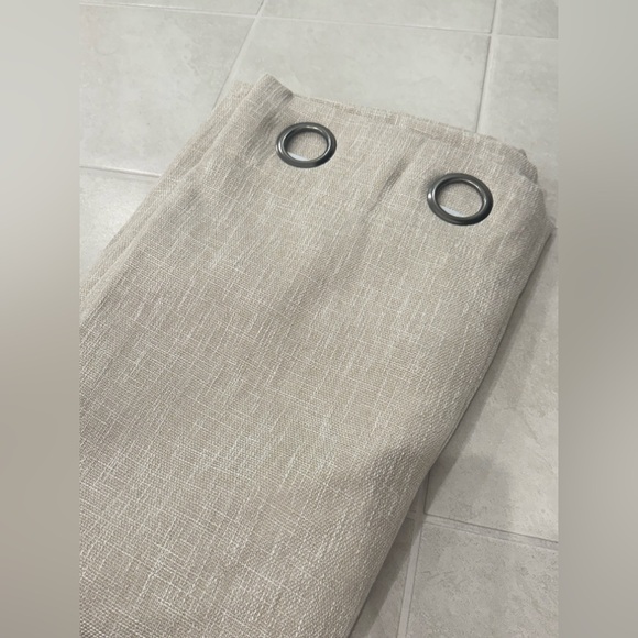 White & Beige Window Curtain Set - Picture 3 of 11